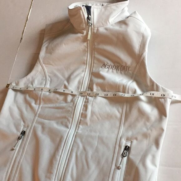 COOK OUT Port Authority light grayish cream vest Ladies Size Large - Picture 12 of 14